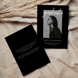 Anuncio Modern Bold Black Script Photo Graduation