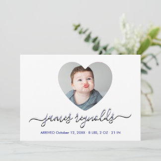 Anuncio Modern Calligraphy Baby Boy Photo Collage Birth