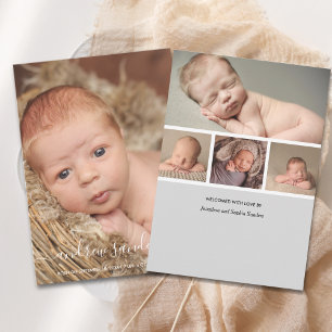 Anuncio Modern Calligraphy Birth of a Baby Boy