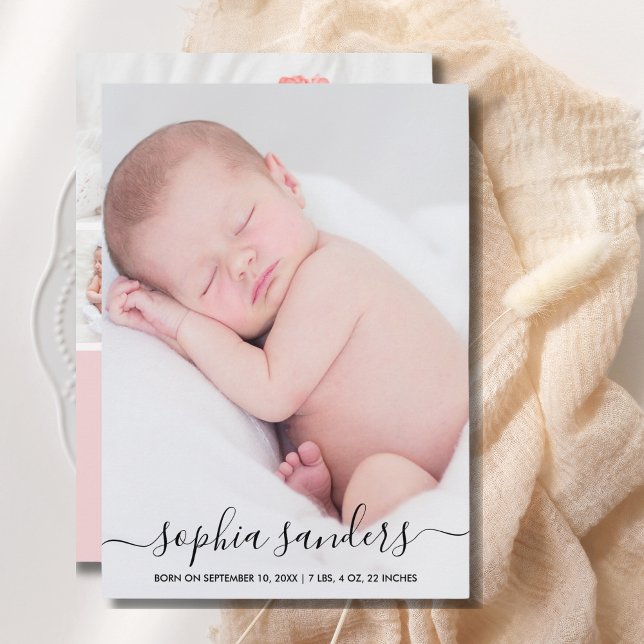 Anuncio Modern Calligraphy Birth of a Baby Girl (Subido por el creador)