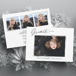 Anuncio Modern Calligraphy Ink Script 4 Photo Grad 2 Sided