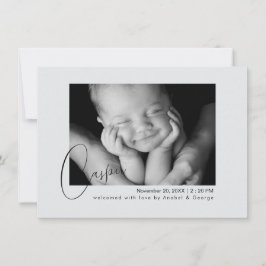 Anuncio Modern Chic Baby Photo Birth Announcement