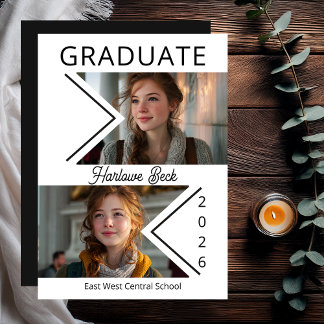 Anuncio Modern Double Chevron Photo Graduation 2026