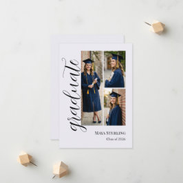 Anuncio Modern Editorial Script 3-Photo Graduation