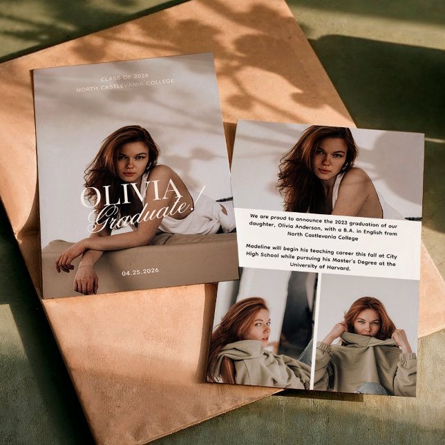 Anuncio Modern Elegant Photo Typography Script Grad Party  (Subido por el creador)