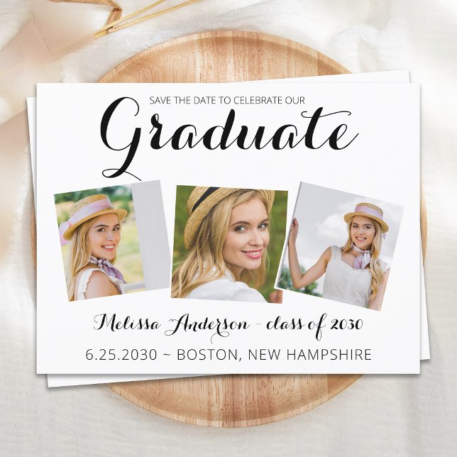 Anuncio Modern Graduation Save The Date Graduate 3 Photo (Subido por el creador)