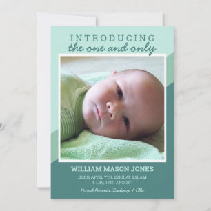 Anuncio Modern Green Introducing Photo Baby