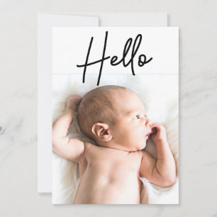 Anuncio Modern Hello Photo Introducing Baby Boy