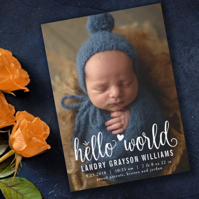 Anuncio Modern Hello World Photo Birth Stat (Subido por el creador)
