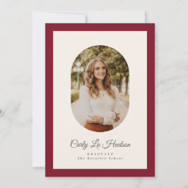 Anuncio Modern Maroon Oval High School Photo Graduate
