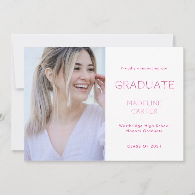 Anuncio Modern Minimal Photo Graduation Announcement (Anverso)