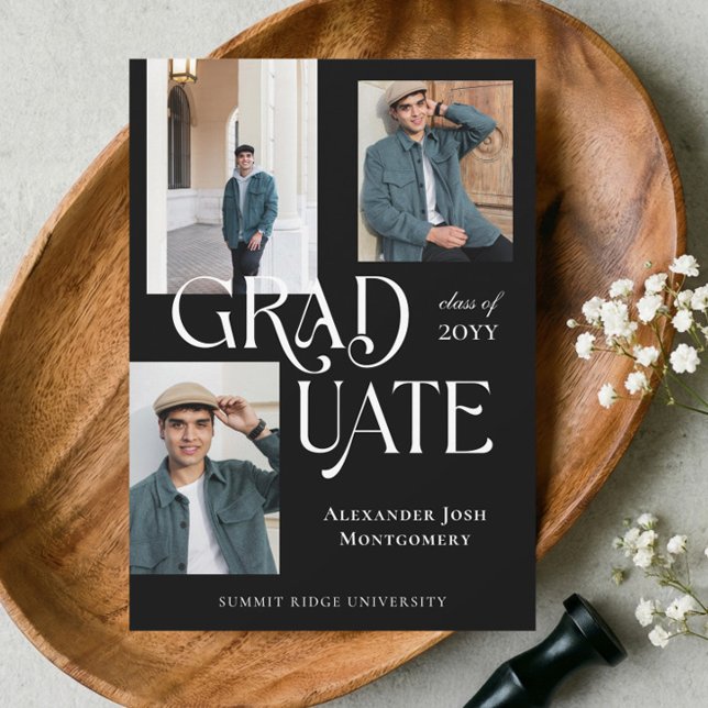 Anuncio Modern Minimal Trendy Grad Photo Collage Graduate (Modern Minimal Trendy Grad Photo Collage Graduate Announcement)