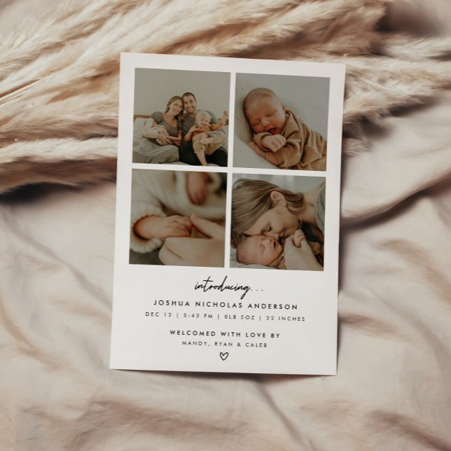Anuncio Modern Minimalist 5 Baby Photos Birth (Subido por el creador)