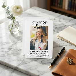 Anuncio Modern Minimalist Photo Graduation Black Script 