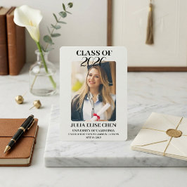 Anuncio Modern Minimalist Photo Graduation Black Script 