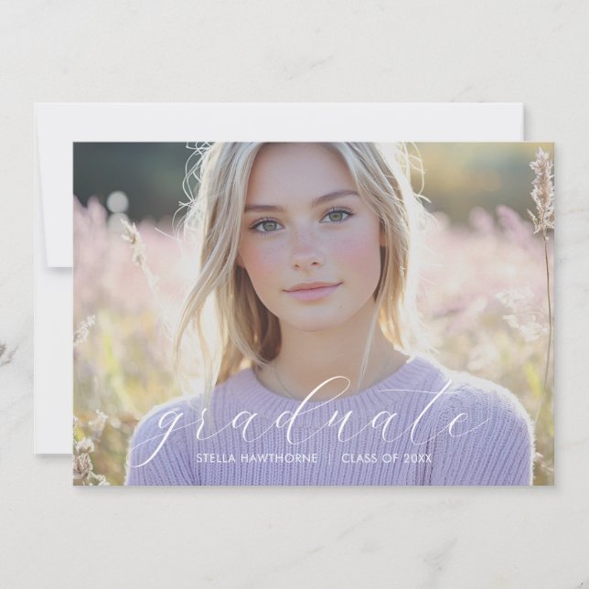 Anuncio Modern Minimalist Script Photo Graduation (Anverso)