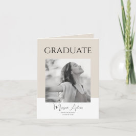 Anuncio Modern Minimalist White and Brown Photo Graduation