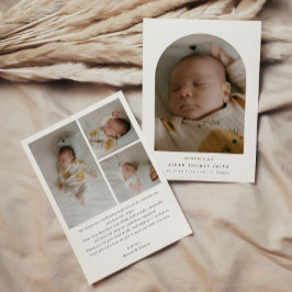 Anuncio Modern Minimalistic 4-Photo Arch Baby Birth