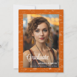 Anuncio Modern Orange Math Photo College Graduation 