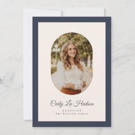 Anuncio Modern Oval Blue High School Photo Graduate