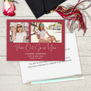 Anuncio Modern Peace Out 2 Foto 2022 Graduación roja