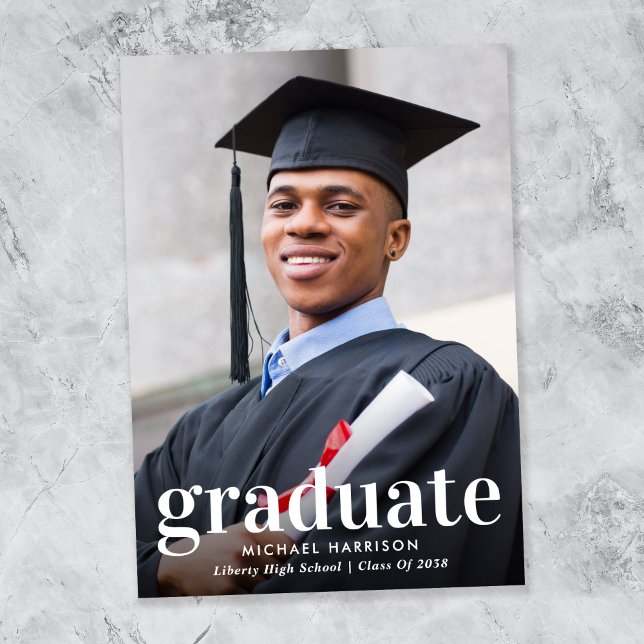 Anuncio Modern Photo Graduation (Modern Photo Graduation Announcement)