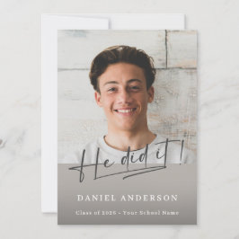 Anuncio Modern Photo Graduation 2026 He Did It