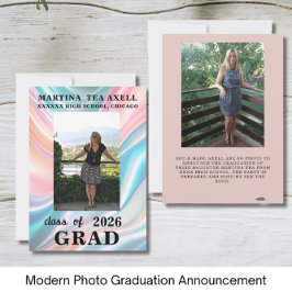 Anuncio Modern Photo Graduation Announcement 