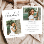 Anuncio Modern Photo High School Graduation Announcement<br><div class="desc">Celebrate this unforgettable milestone with a Modern Photo High School Graduation Announcement designed to showcase your graduate’s proud achievement. Featuring a clean minimalist layout and stylish modern typography, this announcement highlights a favorite senior photo while sharing graduation details with family and friends. Perfect for announcing a high school graduation, senior...</div>