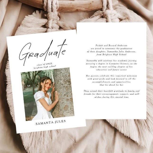 Anuncio Modern Photo High School Graduation Announcement (Subido por el creador)