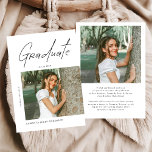 Anuncio Modern Photo High School Graduation Announcement<br><div class="desc">Celebrate this unforgettable milestone with a Modern Photo High School Graduation Announcement designed to showcase your graduate’s proud achievement. Featuring a clean minimalist layout and stylish modern typography, this announcement highlights a favorite senior photo while sharing graduation details with family and friends. Perfect for announcing a high school graduation, senior...</div>