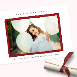 Anuncio Modern Red Photo Frame Graduation Class of 2026