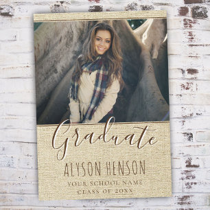 Anuncio Modern Rustic Photo Graduation Announcement Card