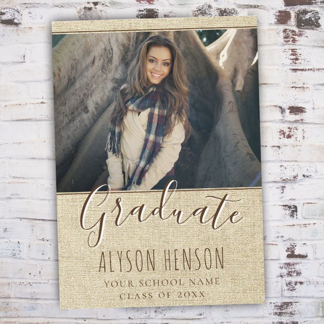Anuncio Modern Rustic Photo Graduation Announcement Card (Subido por el creador)
