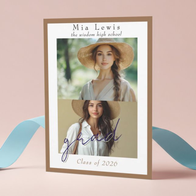 Anuncio Modern Script  Multi Portrait Photo Graduation (Subido por el creador)