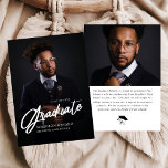 Anuncio Modern Script Photo High School Graduation<br><div class="desc">Celebrate your achievement with this Modern Script Photo High School Graduation Foil Invitation. Featuring elegant script,  luxurious foil accents,  and space for a cherished photo,  this sleek and stylish design adds a personal touch to your special milestone. Perfect for inviting family and friends to join in the celebration.</div>