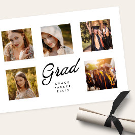 Anuncio Modern Simple Minimalist 5Photo Collage Graduation