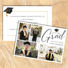 Anuncio Modern Trendy Script 4 Photo collage Graduation