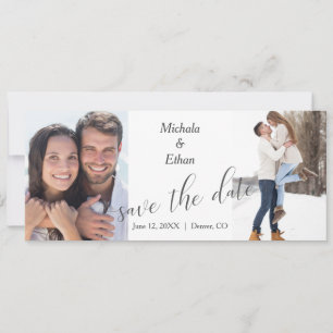 Anuncio Modern Two Photo Save the Date Boda