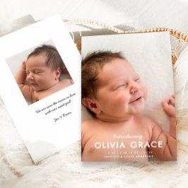 Anuncio Modern Typography Introducing Baby Photo Birth 