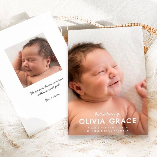 Anuncio Modern Typography Introducing Baby Photo Birth  (Subido por el creador)