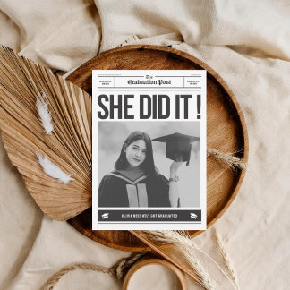 Anuncio Modern unique funny photo newspaper graduation