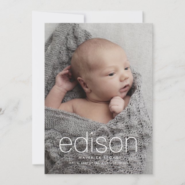 Anuncio Moderna 3 foto Nacimiento del bebé (Anverso)