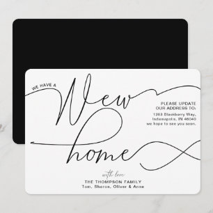 Anuncio Moderna caligrafía de casa en blanco y negro en mo