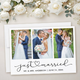 Anuncio Moderna caligrafía guión del corazón 3 fotos Boda