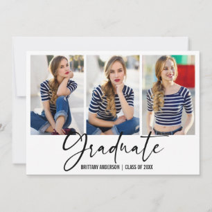 Anuncio Moderna caligrafía Tinta Pen 3 Graduación de la fo