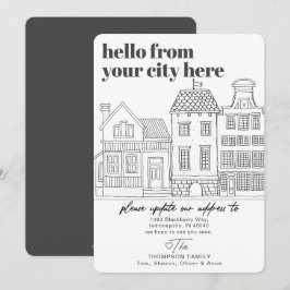 Anuncio Moderna ciudad de destino en movimiento