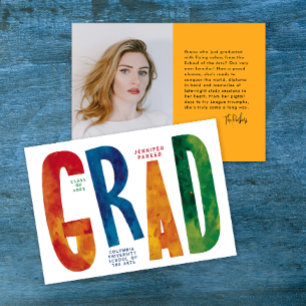Anuncio Moderna Colorful School Grad Photo Brush Paint Typ