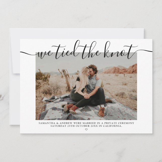 Anuncio Moderna elopement boda que atamos dos fotos de nud (Anverso)