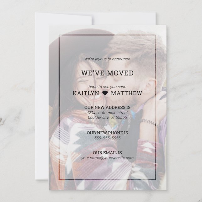 Anuncio Moderna foto desenfadada Minimalista nueva direcci (Anverso)